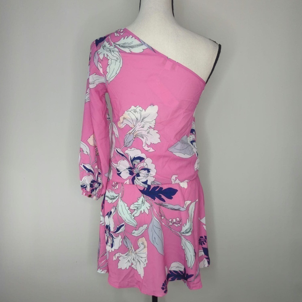 REVOLVE | Yumi Kim One Shoulder Eastern Garden Pink Mini Dress | SMALL - Picture 8 of 11